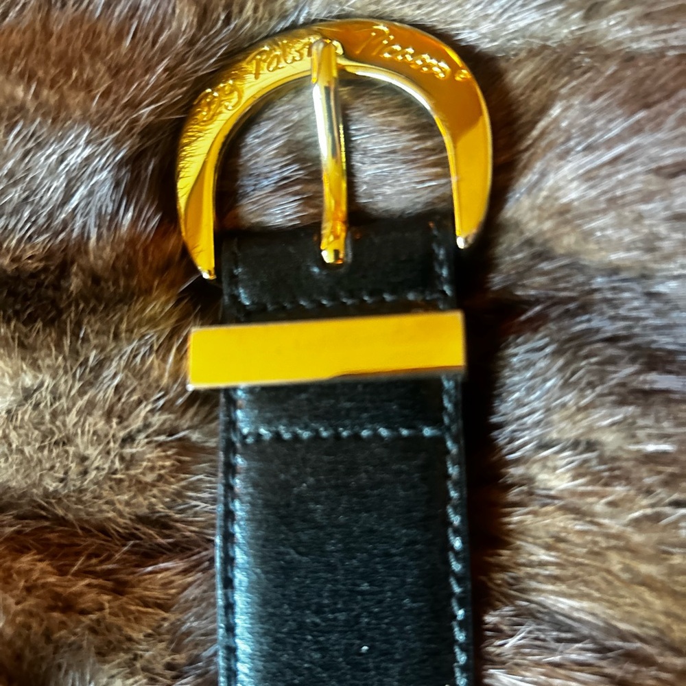 Paloma Picasso Black Leather Vintage Belt - Picture 3 of 10